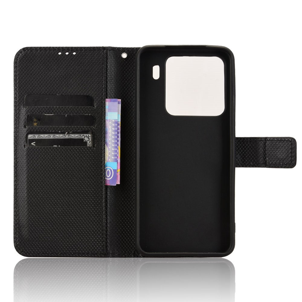 For Xiaomi 15 Case PU Leather Diamond Texture Wallet Phone Cover