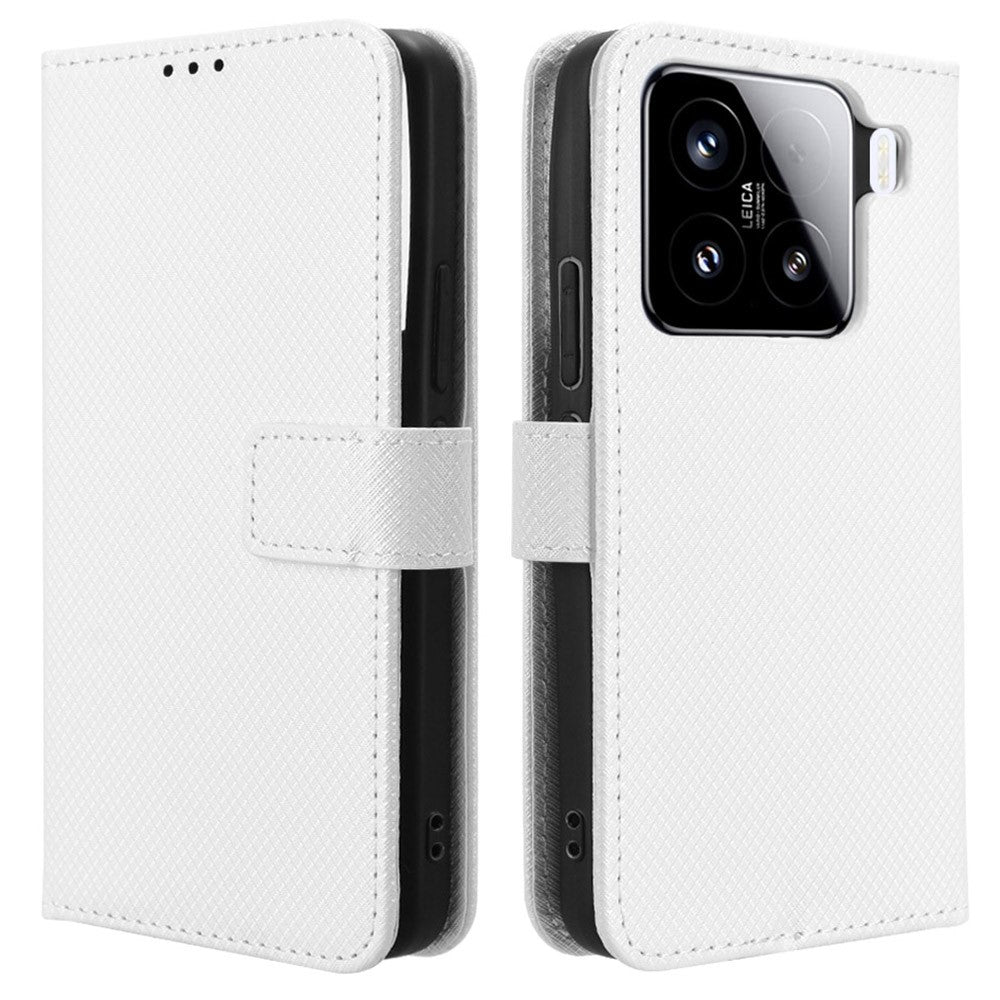 For Xiaomi 15 Case PU Leather Diamond Texture Wallet Phone Cover