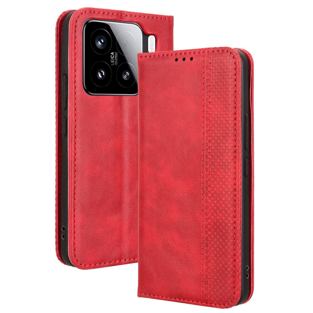 For Xiaomi 15 Pro Leather Case Wallet Stand Retro Texture Phone Cover