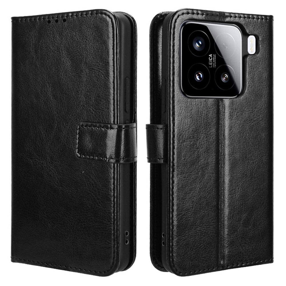 For Xiaomi 15 Case Crazy Horse Texture PU Leather Phone Wallet Cover