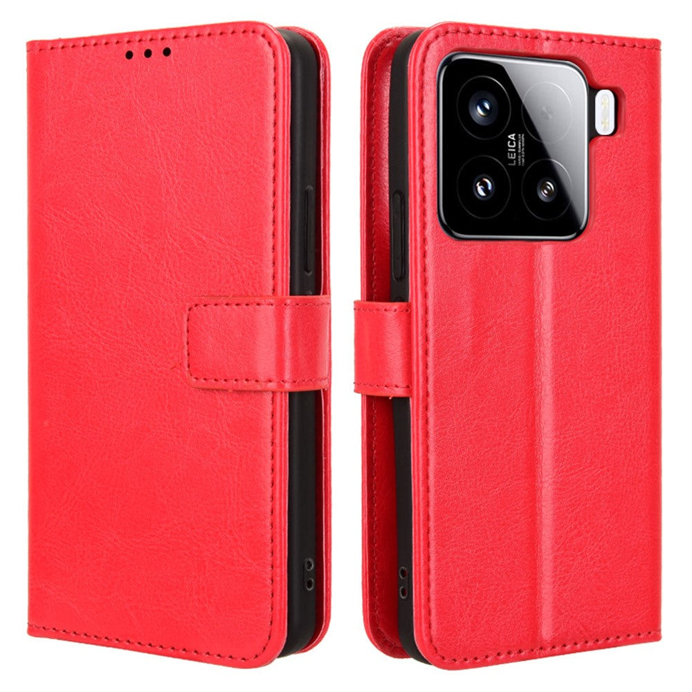 For Xiaomi 15 Case Crazy Horse Texture PU Leather Phone Wallet Cover