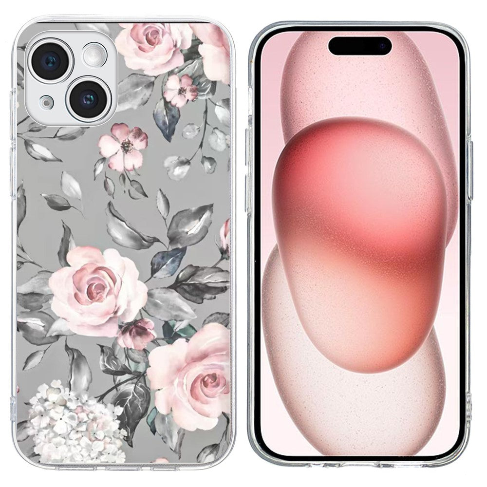 Til iPhone 15 Cover Mønstertryk Stødsikkert Blødt TPU Telefoncover