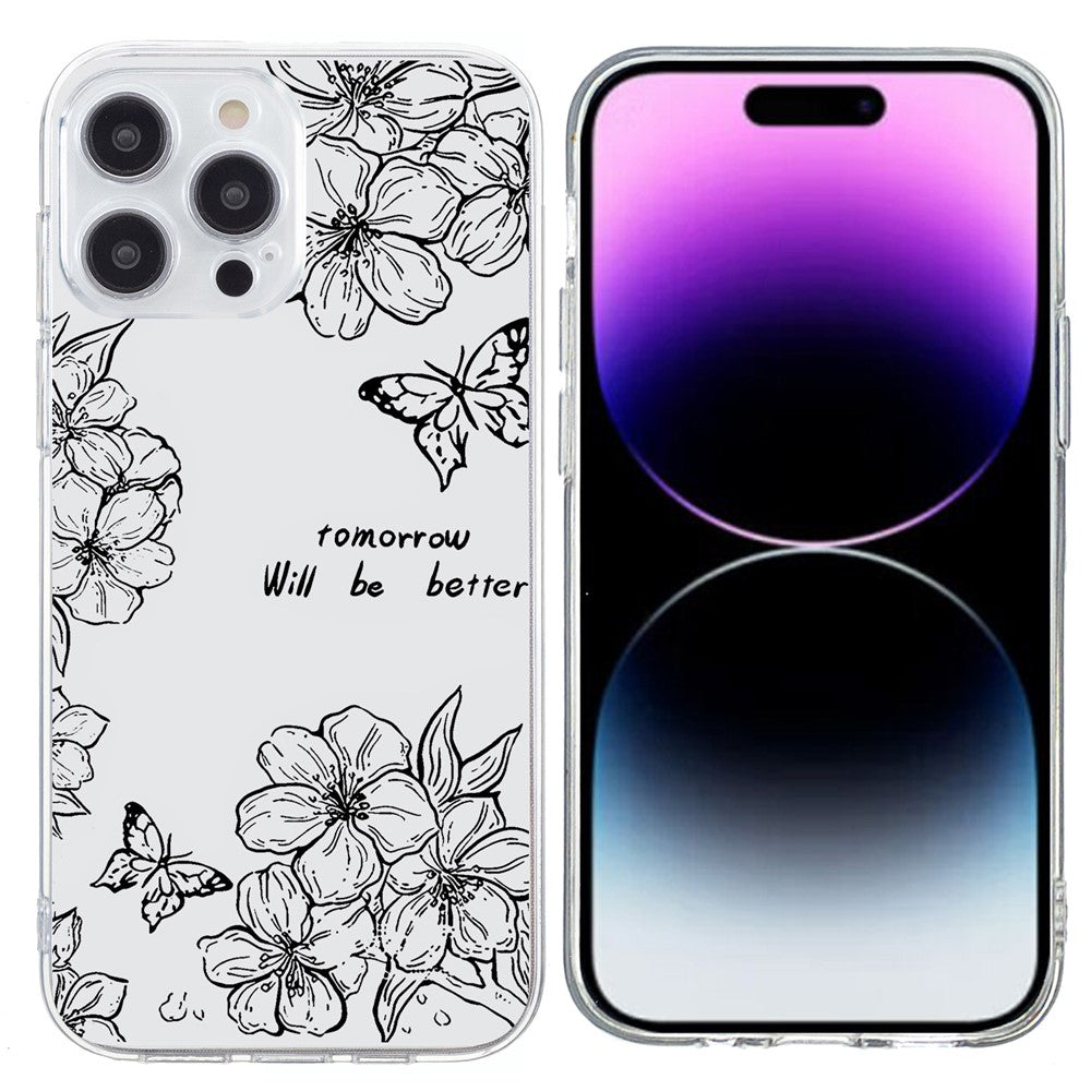 For iPhone 15 Pro Max Case Pattern Printing Shockproof Soft TPU Phone Cover