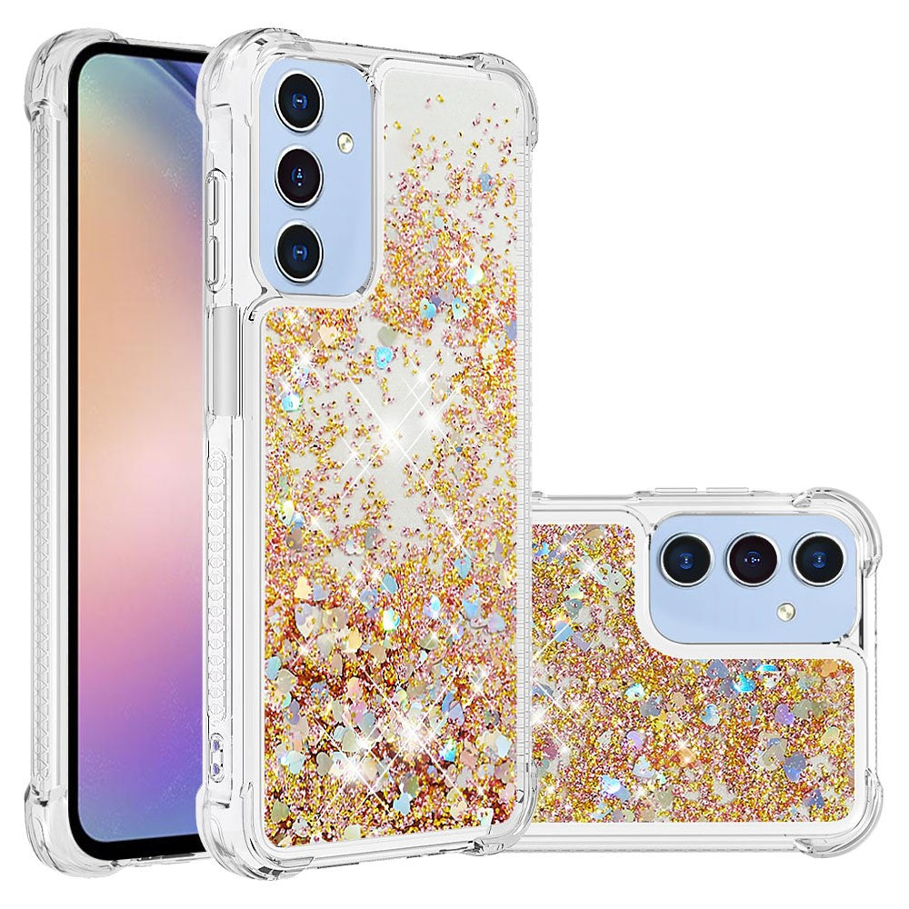 Til Samsung Galaxy A16 5G / Galaxy A16 4G TPU Cover Glitter Flydende Sand Stødsikkert Telefonbagcover