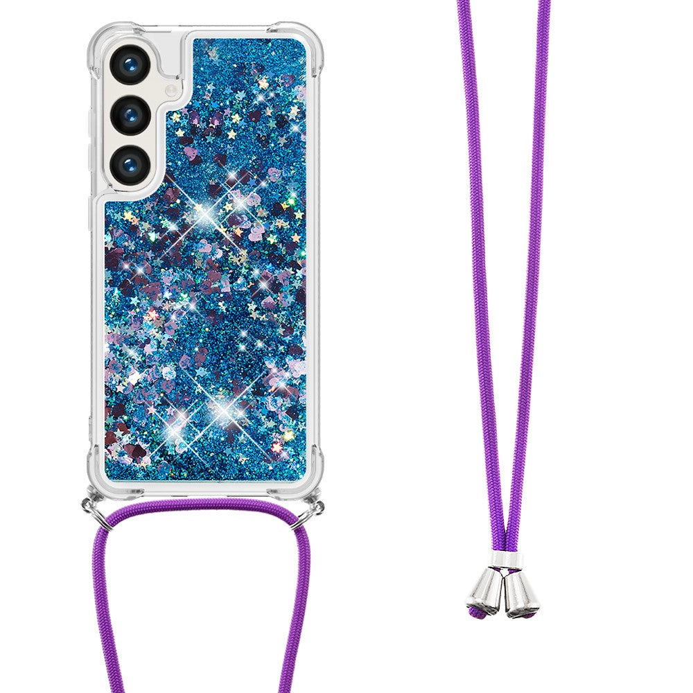 For Samsung Galaxy S24 FE TPU Case Quicksand Design Phone Cover with Lanyard