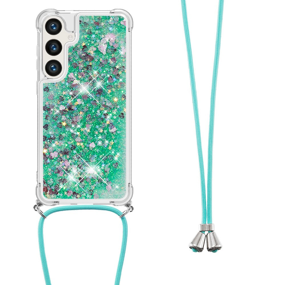 For Samsung Galaxy S24 FE TPU Case Quicksand Design Phone Cover with Lanyard