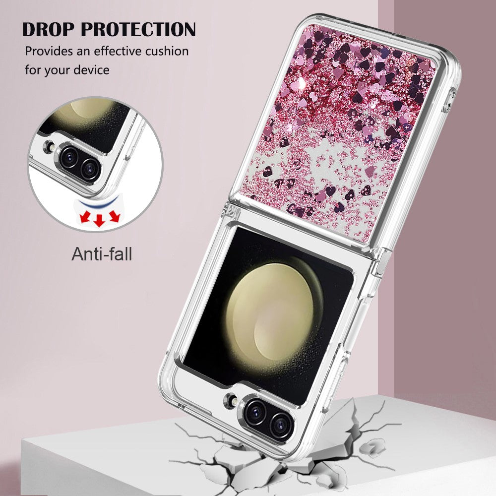 Samsung Galaxy Z Flip7 FE 5G / Z Flip6 5G TPU-skal Glitter Quicksand Stötsäkert mobilbaksida