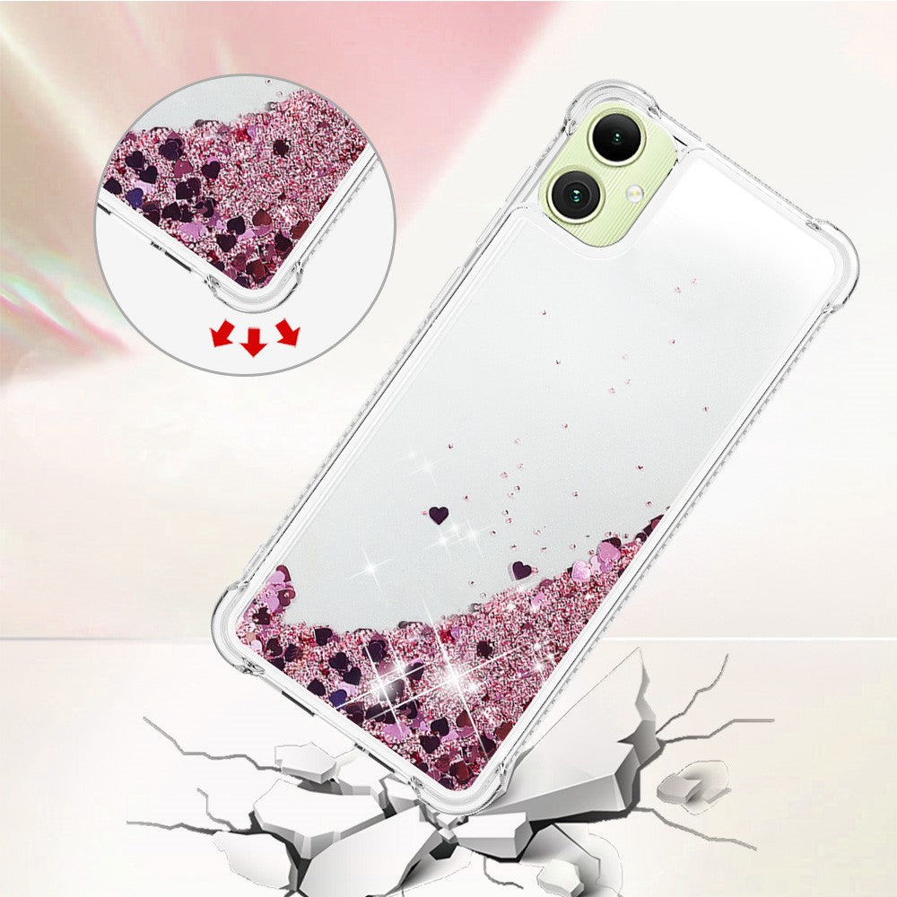 Til Samsung Galaxy A06 4G TPU Cover Glitter Kvaksand Stødsikkert Telefon Bagside Cover
