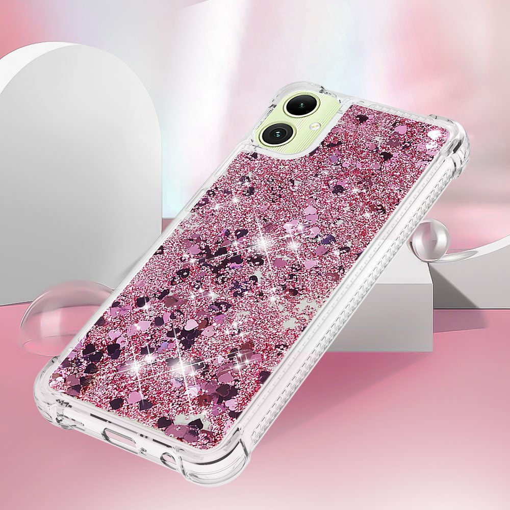 Til Samsung Galaxy A06 4G TPU Cover Glitter Kvaksand Stødsikkert Telefon Bagside Cover