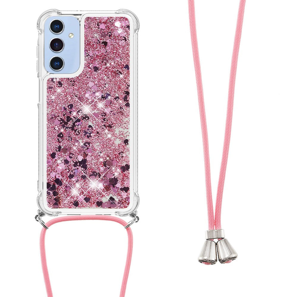Til Samsung Galaxy A16 5G / Galaxy A16 4G TPU Cover med kviksandsdesign og lanyard