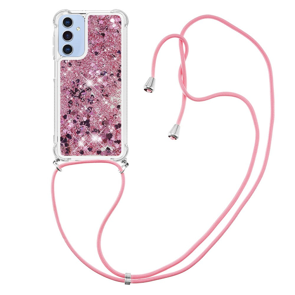 Til Samsung Galaxy A16 5G / Galaxy A16 4G TPU Cover med kviksandsdesign og lanyard