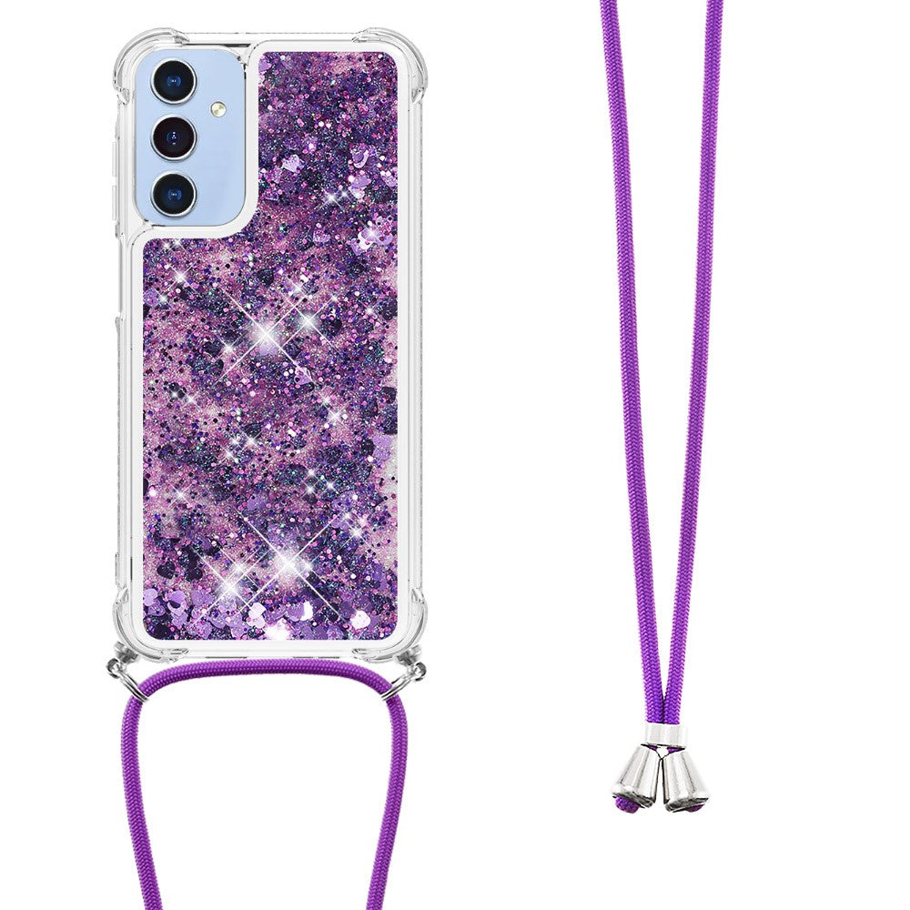 Til Samsung Galaxy A16 5G / Galaxy A16 4G TPU Cover med kviksandsdesign og lanyard