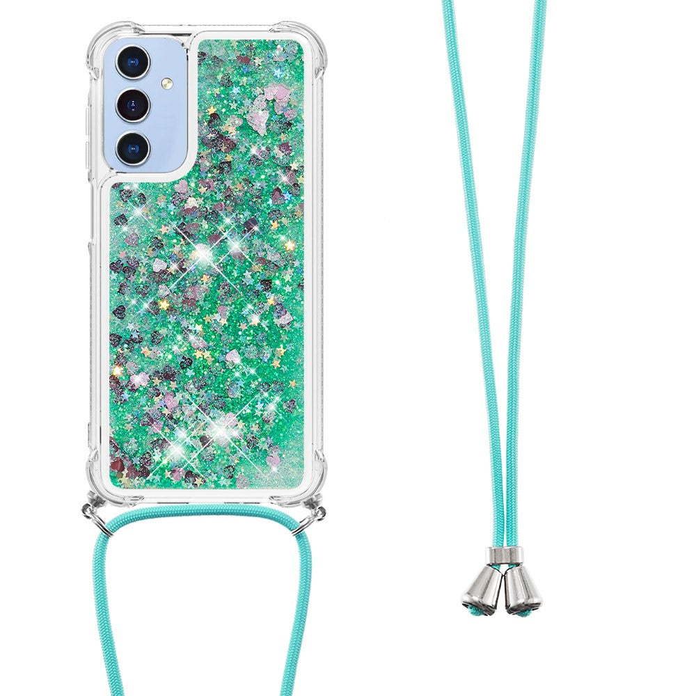 Til Samsung Galaxy A16 5G / Galaxy A16 4G TPU Cover med kviksandsdesign og lanyard