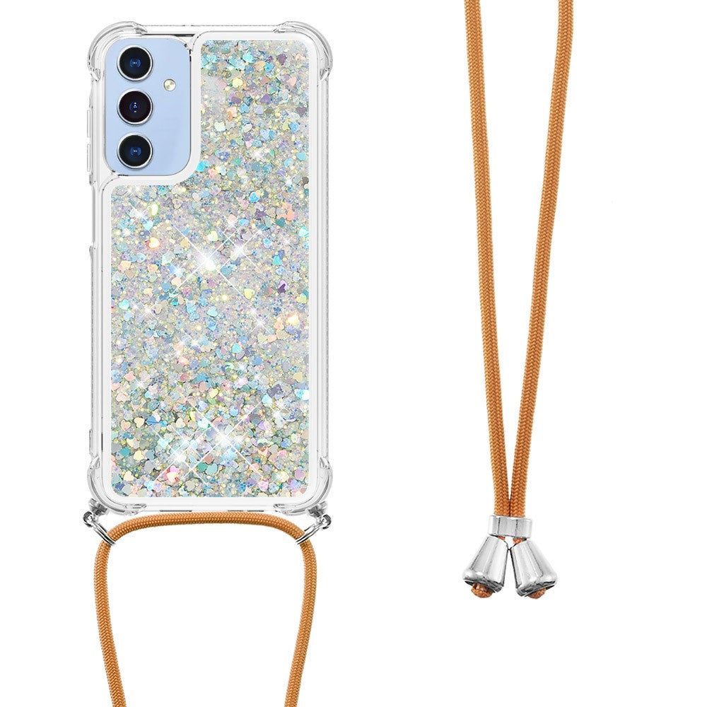 Til Samsung Galaxy A16 5G / Galaxy A16 4G TPU Cover med kviksandsdesign og lanyard