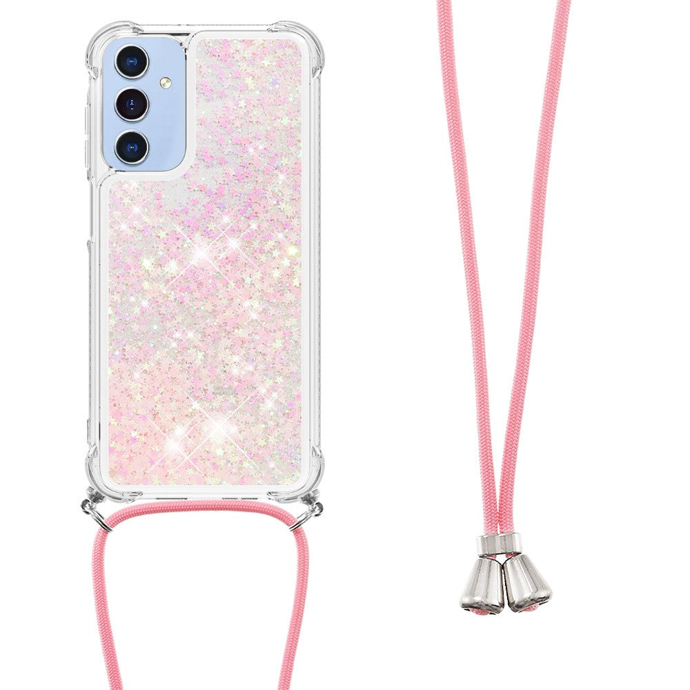 Til Samsung Galaxy A16 5G / Galaxy A16 4G TPU Cover med kviksandsdesign og lanyard