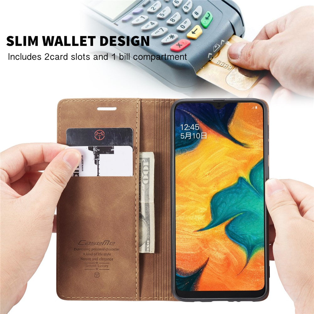 CASEME For Samsung Galaxy M30 / Galaxy A40s Case  013 Series Card Holder Stand Leather Phone Cover