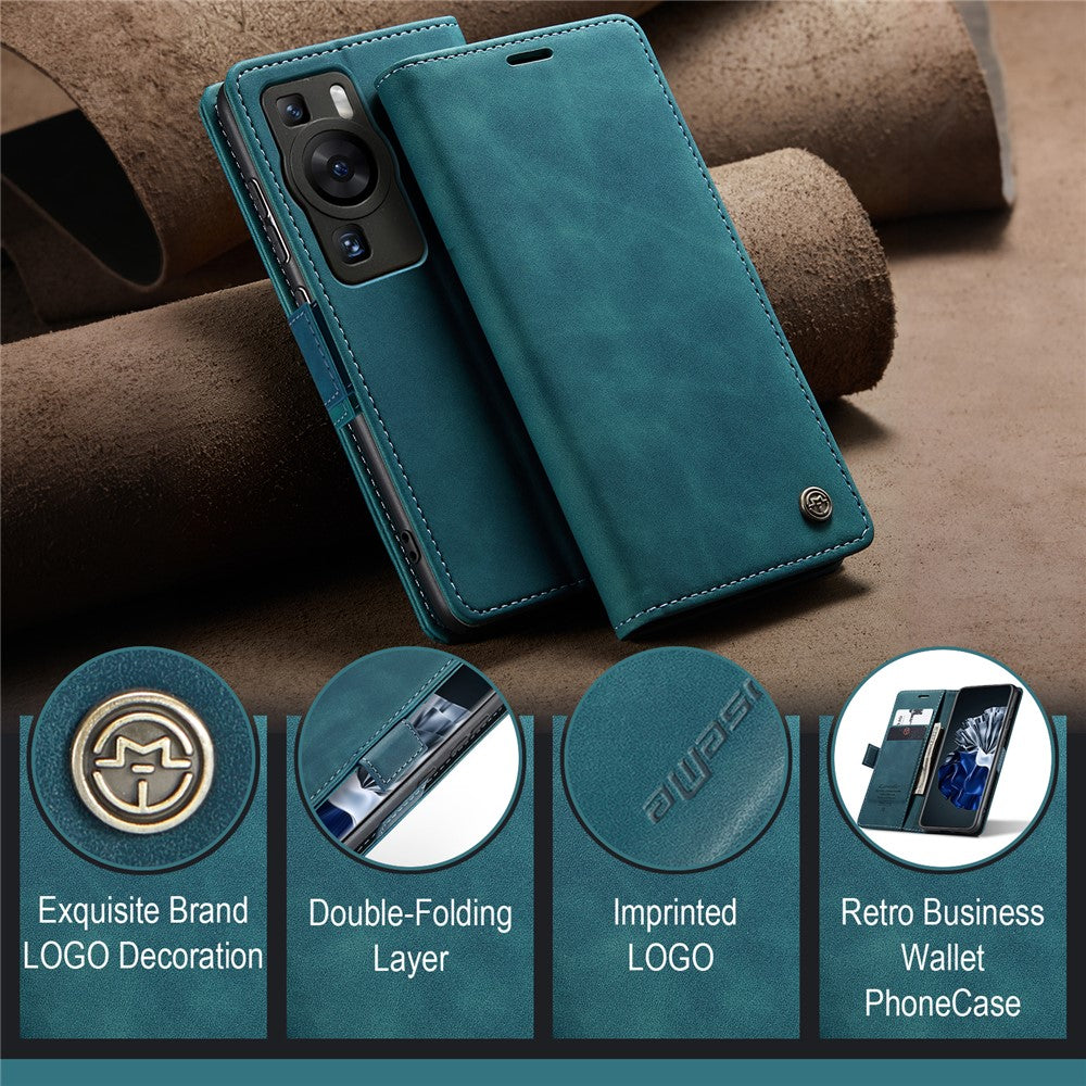 CASEME For Huawei P60 Case  013 Series Card Holder Stand Leather Phone Cover