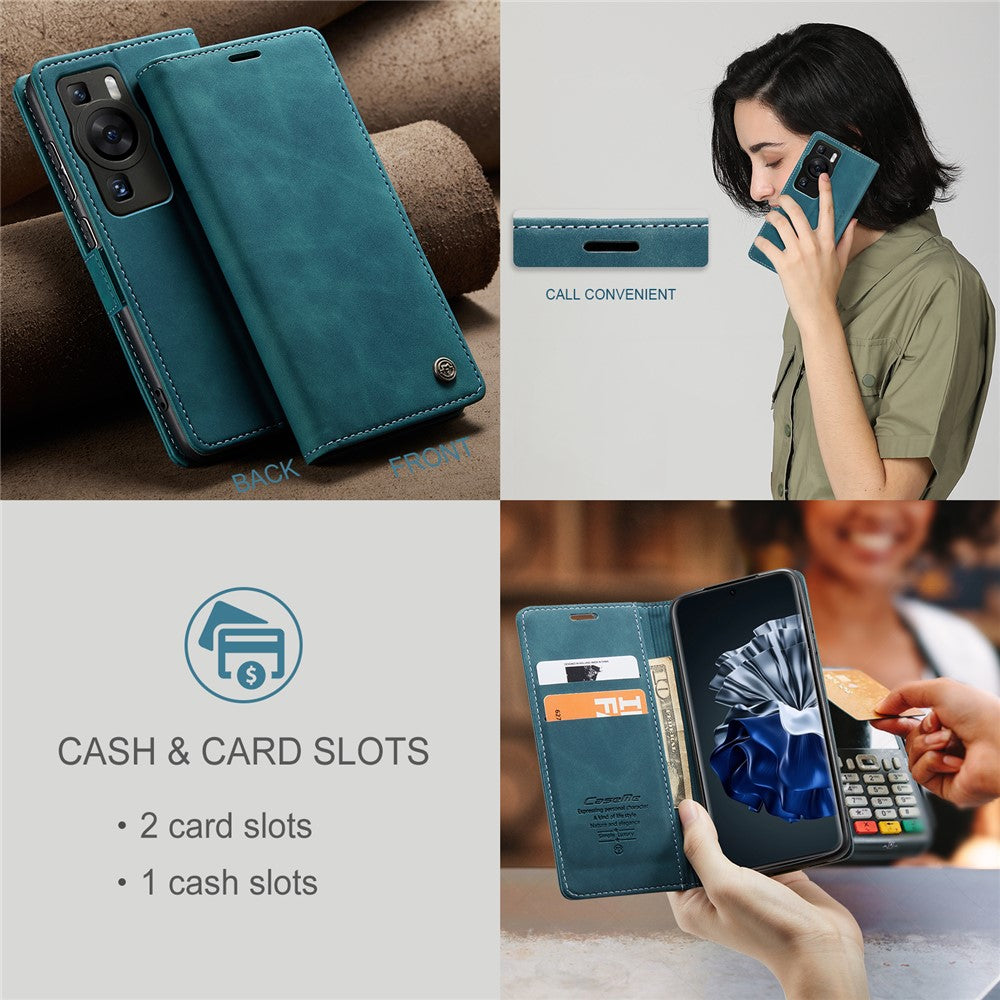 CASEME For Huawei P60 Case  013 Series Card Holder Stand Leather Phone Cover