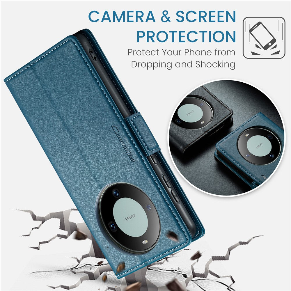 CASEME For Huawei Mate 60 Leather Case  023 RFID Blocking 3 Card Slot Mobile Cover