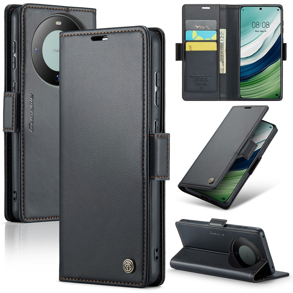 CASEME For Huawei Mate 60 Leather Case  023 RFID Blocking 3 Card Slot Mobile Cover