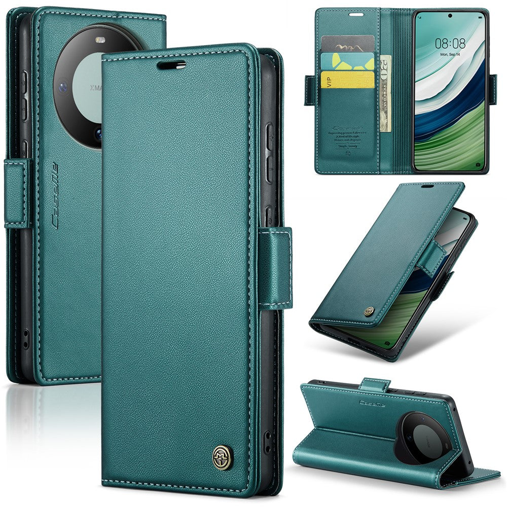 CASEME For Huawei Mate 60 Leather Case  023 RFID Blocking 3 Card Slot Mobile Cover