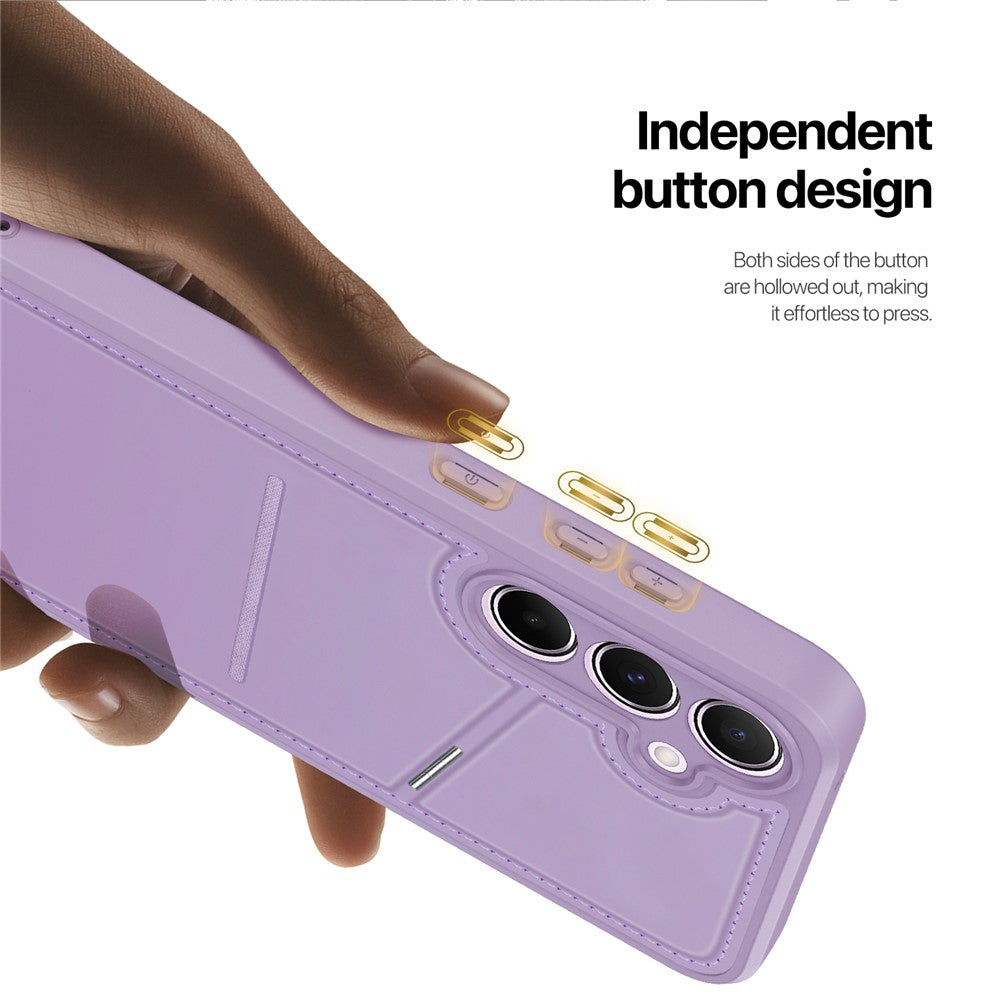 DUX DUCIS For Samsung Galaxy S25+ Magnetic Case  Rafi II Series Leather Back Cover with RFID Blocking Card Slots