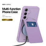 DUX DUCIS For Samsung Galaxy S25+ Magnetic Case  Rafi II Series Leather Back Cover with RFID Blocking Card Slots