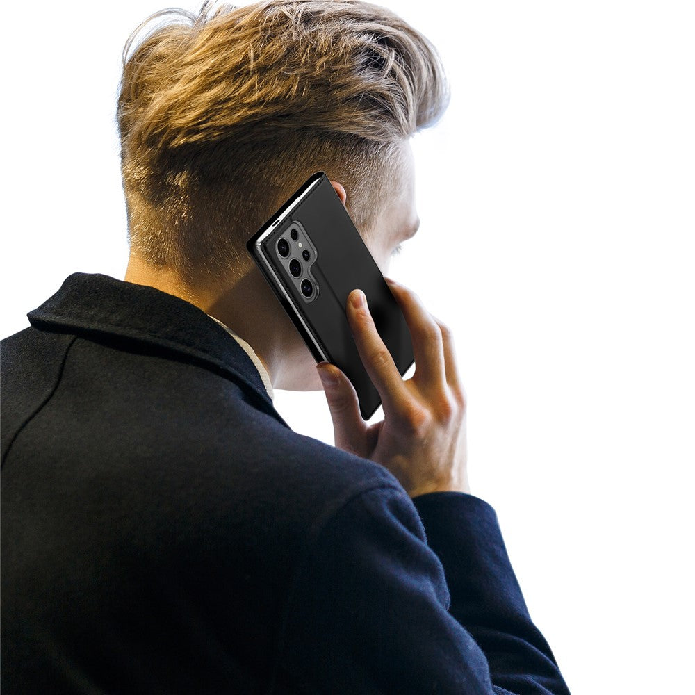 DUX DUCIS Skin Pro Series For Samsung Galaxy S25 Ultra Case Leather Phone Cover Card Holder (Non-magnetic)