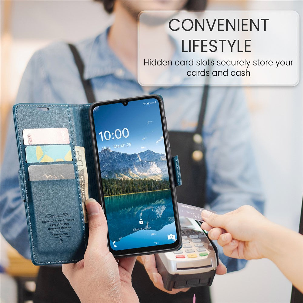 CASEME Til Samsung Galaxy A06 4G Lædercover 023 RFID Blokerende Mobilcover med 3 Kortlommer