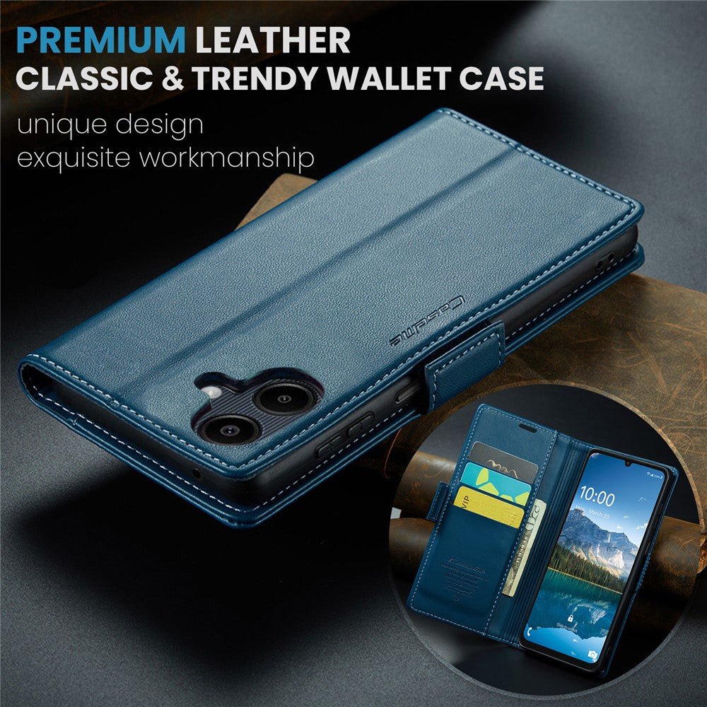 CASEME Til Samsung Galaxy A06 4G Lædercover 023 RFID Blokerende Mobilcover med 3 Kortlommer