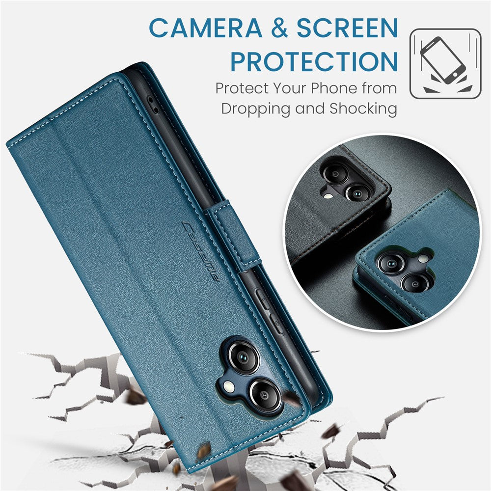 CASEME Til Samsung Galaxy A06 4G Lædercover 023 RFID Blokerende Mobilcover med 3 Kortlommer