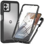 Til Motorola Moto G32 4G PET Skærmbeskytter Telefoncover PC + TPU Fuld Beskyttelse Hybrid Cover
