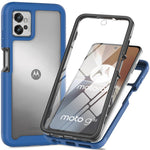Til Motorola Moto G32 4G PET Skærmbeskytter Telefoncover PC + TPU Fuld Beskyttelse Hybrid Cover