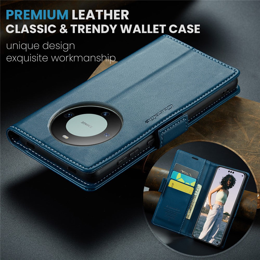 CASEME For Huawei Mate 60 Pro+ / Huawei Mate 60 Pro Leather Case  023 RFID Blocking 3 Card Slot Mobile Cover