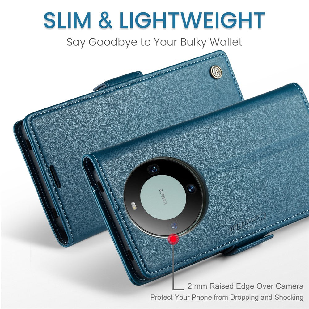 CASEME For Huawei Mate 60 Pro+ / Huawei Mate 60 Pro Leather Case  023 RFID Blocking 3 Card Slot Mobile Cover