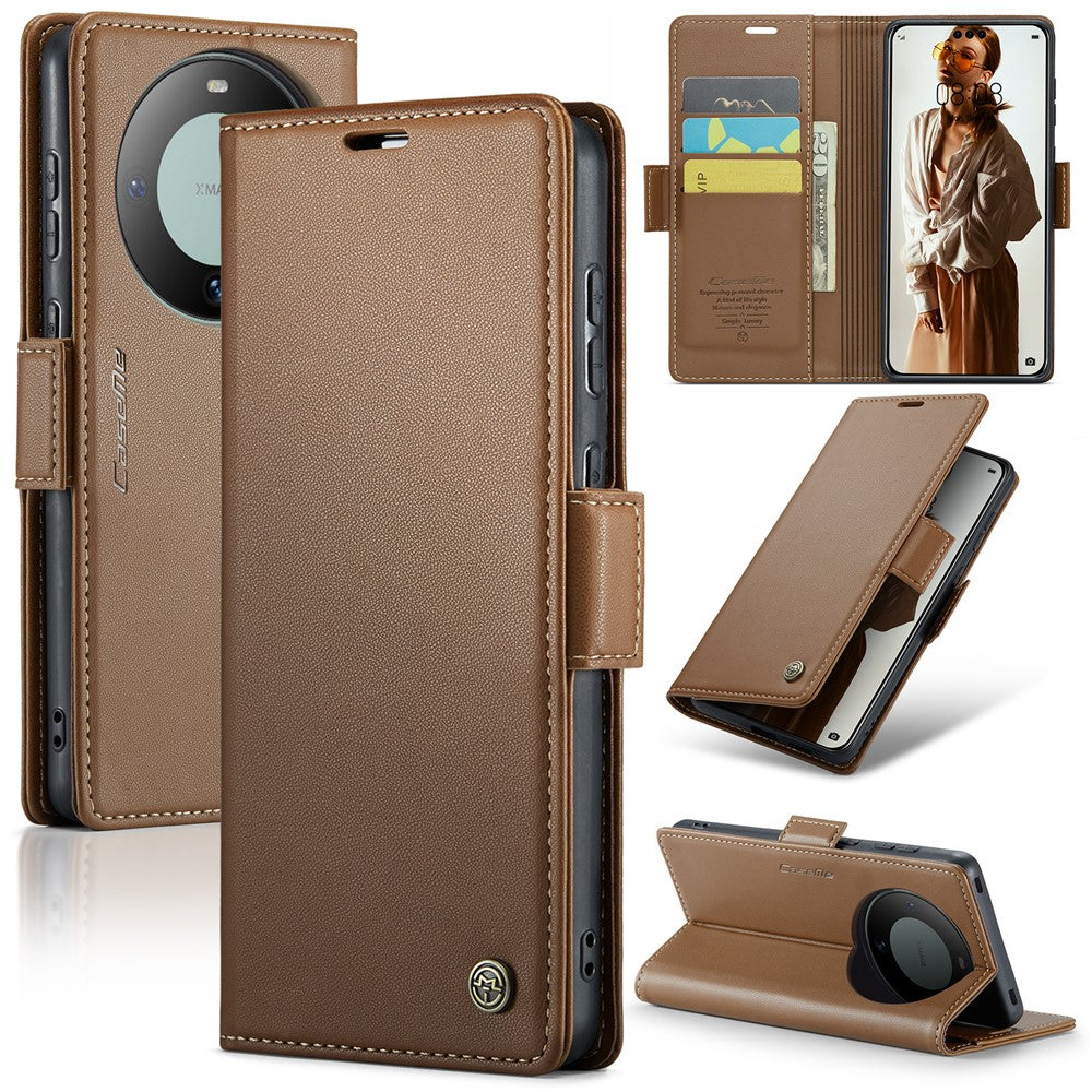 CASEME For Huawei Mate 60 Pro+ / Huawei Mate 60 Pro Leather Case  023 RFID Blocking 3 Card Slot Mobile Cover