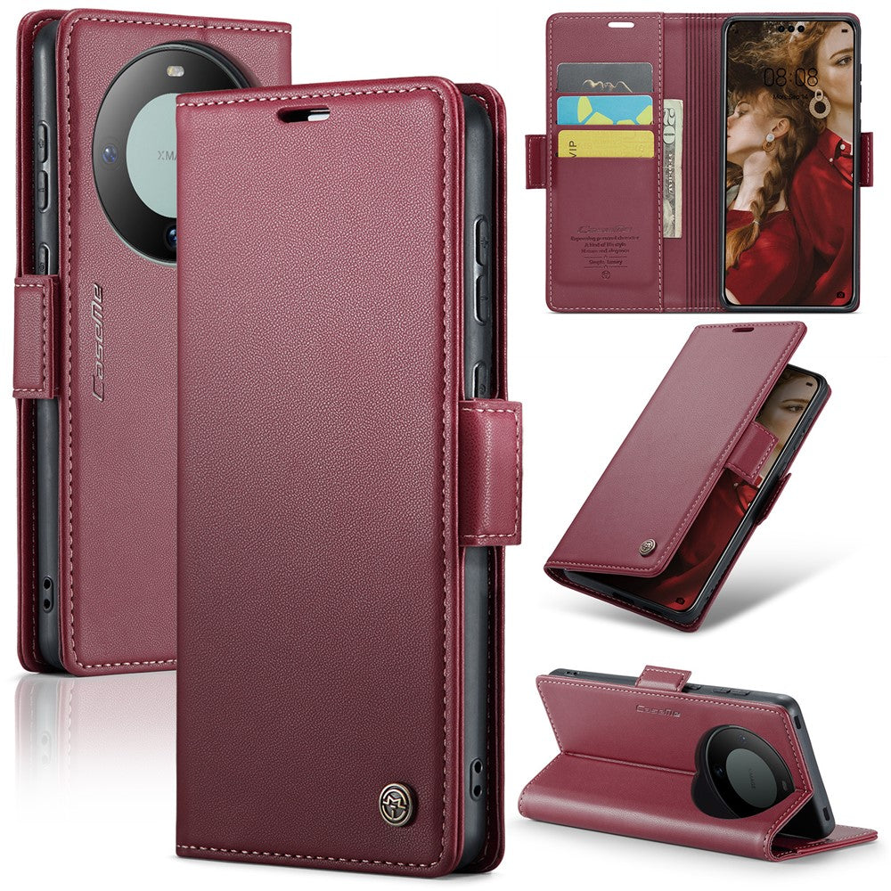 CASEME For Huawei Mate 60 Pro+ / Huawei Mate 60 Pro Leather Case  023 RFID Blocking 3 Card Slot Mobile Cover