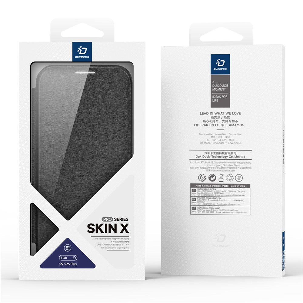 DUX DUCIS Til Samsung Galaxy S25+ Læderetui Skin X Pro-serie Rotationsstativ Cover Magnetisk Etui