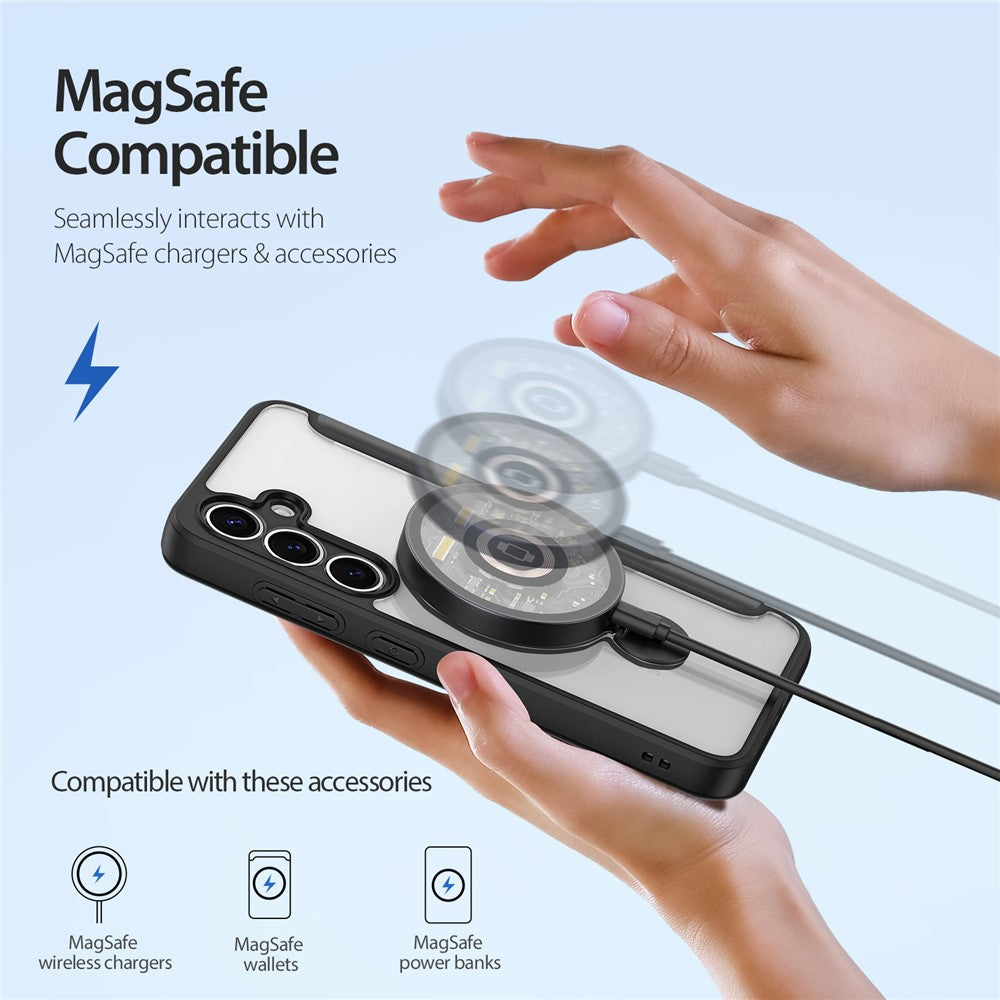 DUX DUCIS Til Samsung Galaxy S25+ Læderetui Skin X Pro-serie Rotationsstativ Cover Magnetisk Etui