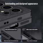 Samsung Galaxy S25 Ultra-skal med trästruktur, PU-läderbeläggning, PC+TPU-fodral