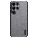Samsung Galaxy S25 Ultra-skal med trästruktur, PU-läderbeläggning, PC+TPU-fodral