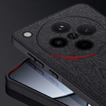 For Oppo Find X8 5G Case Wood Texture PU Leather Coated PC+TPU Phone Cover