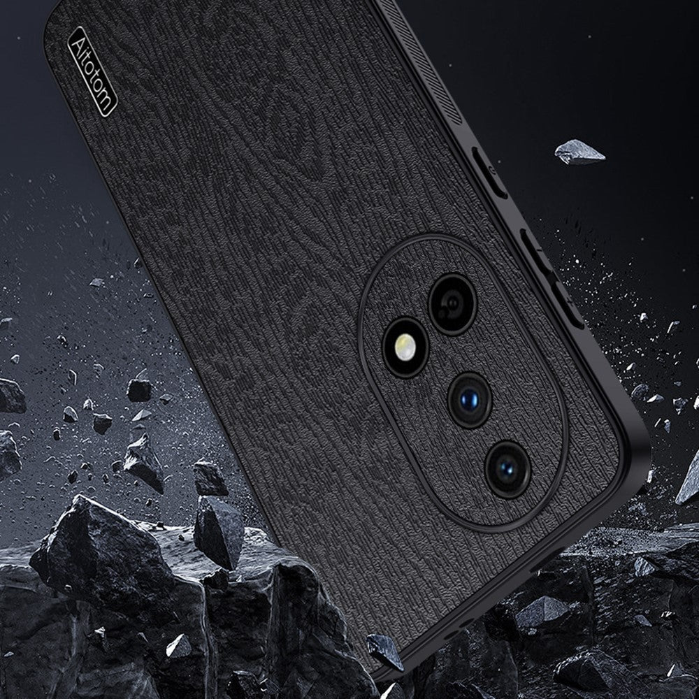 Huawei Nova 13 Skal Trästruktur PU Läderbelagt PC+TPU mobilskal