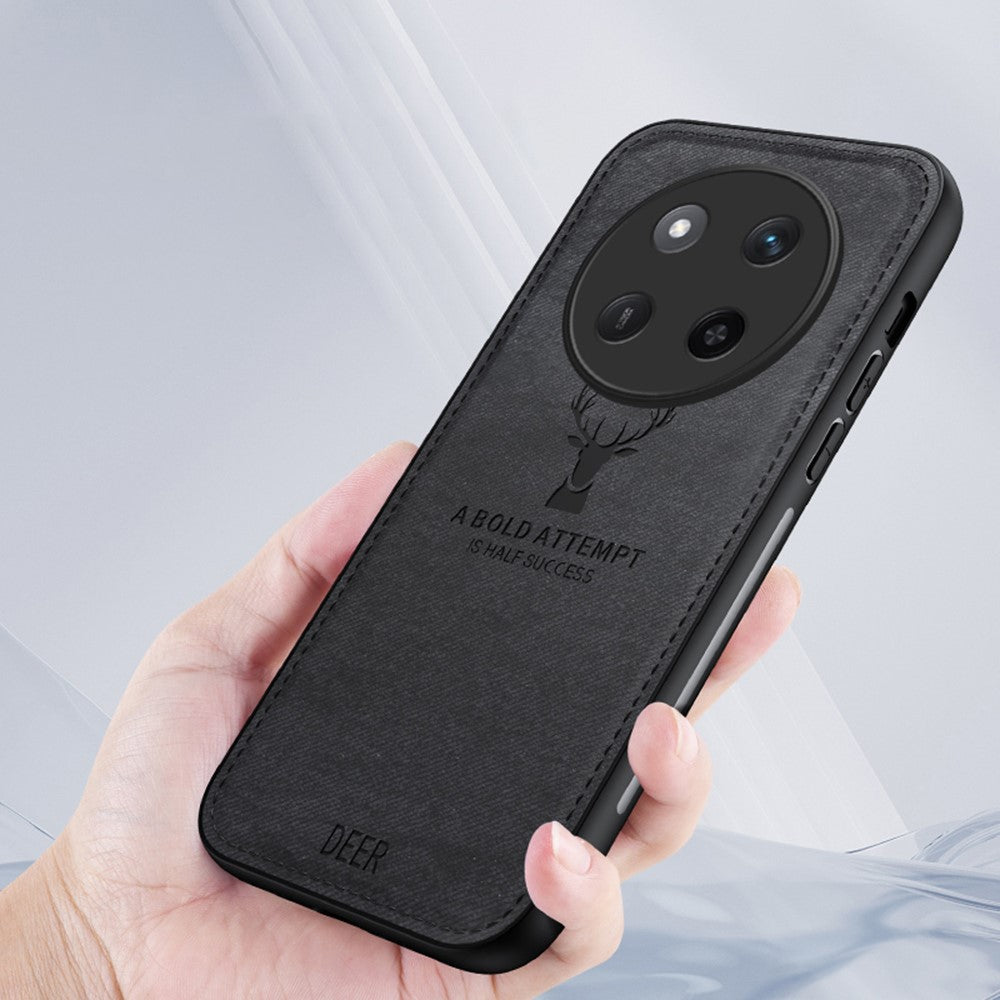 For Honor Magic7 Lite 5G / X9c 5G / X60 Pro 5G Case Deer Pattern Cloth Texture PU Leather Hybrid Phone Cover