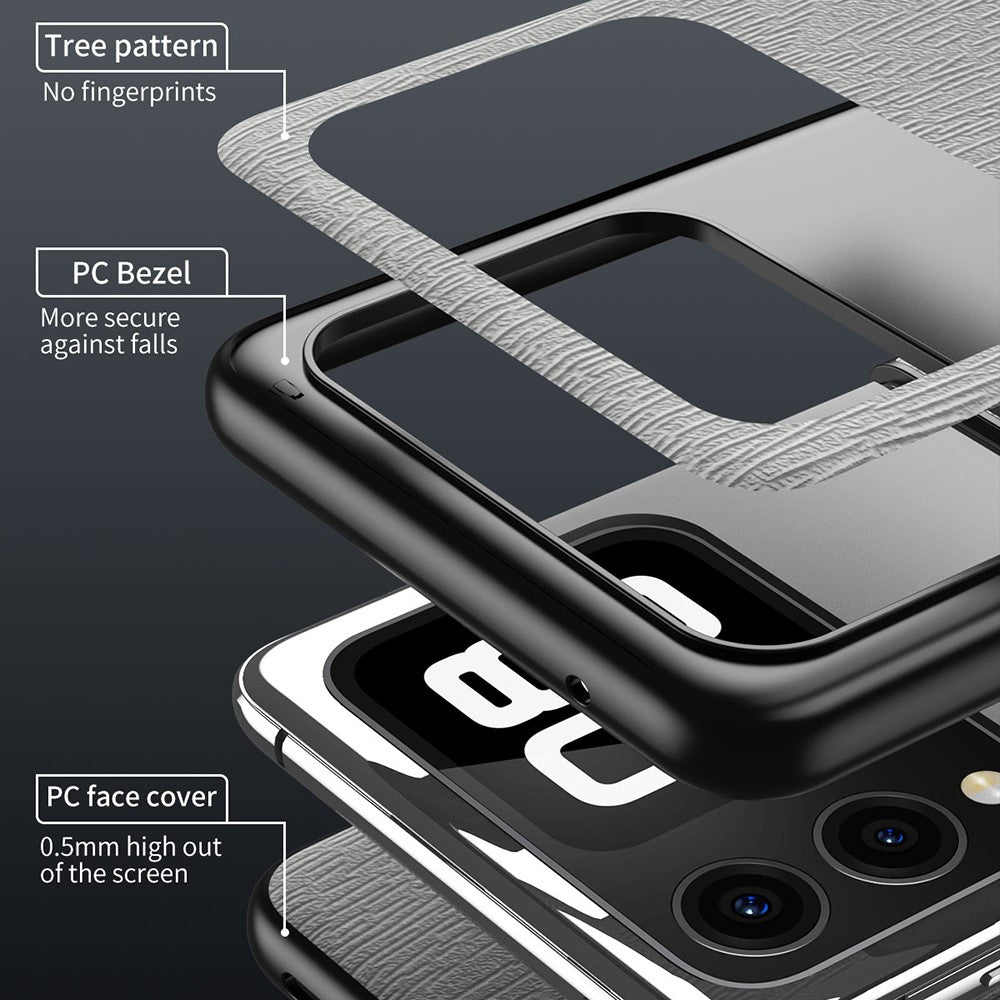 Huawei Nova Flip 5G-skal med trästruktur, PU-läderbeläggning, PC+TPU-mobilskal