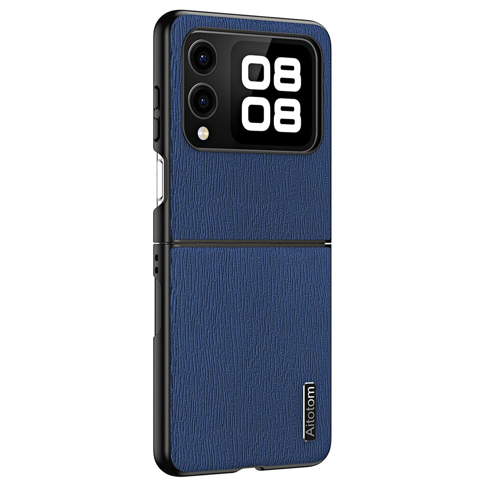 Huawei Nova Flip 5G-skal med trästruktur, PU-läderbeläggning, PC+TPU-mobilskal