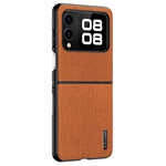 For Huawei nova Flip 5G Case Wood Texture PU Leather Coated PC+TPU Phone Cover