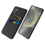 For Samsung Galaxy S25 Case Cloth + Hard PC Phone Cover with Dual Card Slots