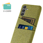 For Samsung Galaxy S25 Case Cloth + Hard PC Phone Cover with Dual Card Slots