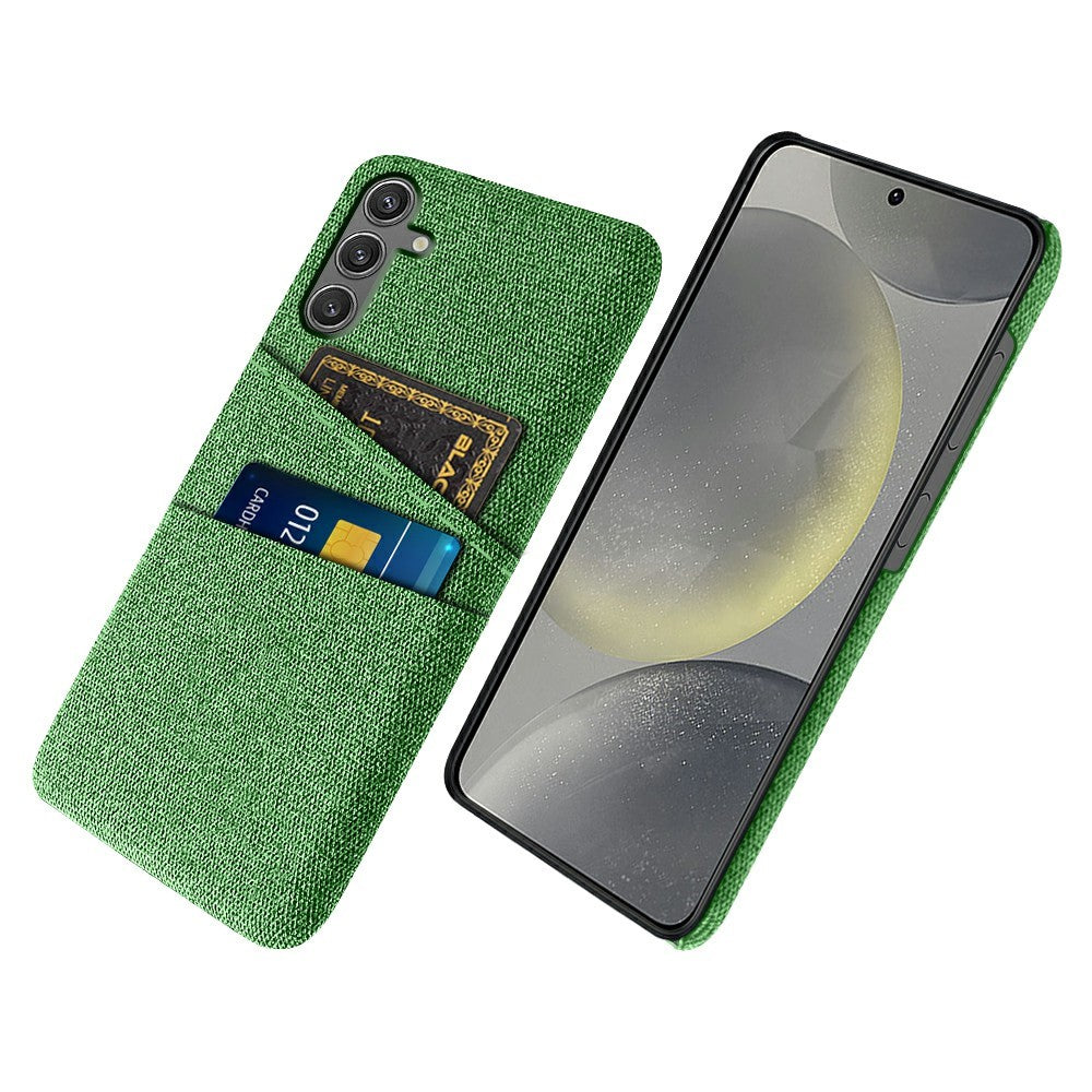 For Samsung Galaxy S25 Case Cloth + Hard PC Phone Cover with Dual Card Slots